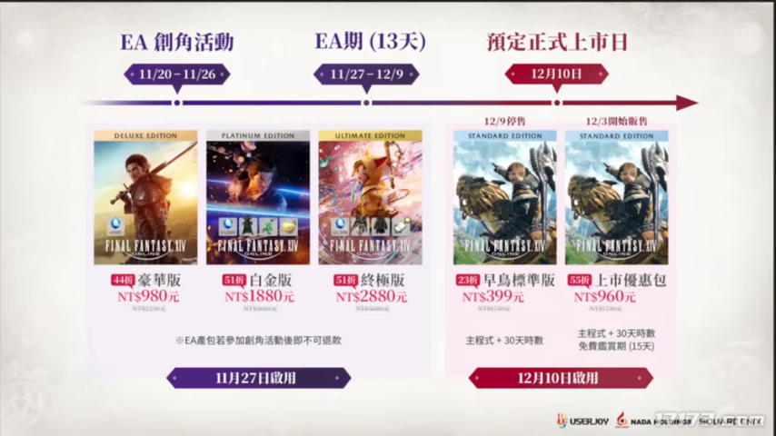 《最终幻想14》繁体中文版11月27日启动抢先体验，12月10日正式上线