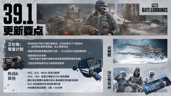 《PUBG》39.1版本正式更新奇幻冬日盛典同步开启