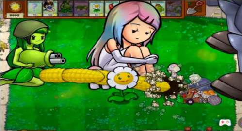 植物娘大战僵尸香蒲娘化版