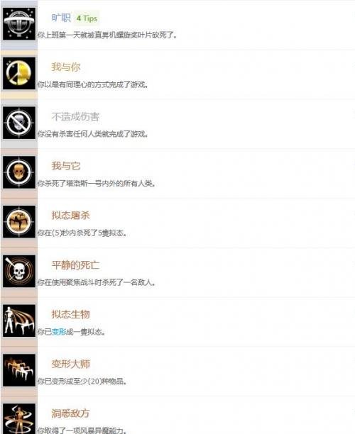 《掠食》全奖杯与成就解锁条件详细汇总表