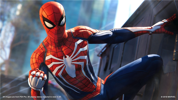 PS4游戏《蜘蛛侠》中蜘蛛侠的高清截图：身体柔韧度拉满，动作又炫酷又风骚