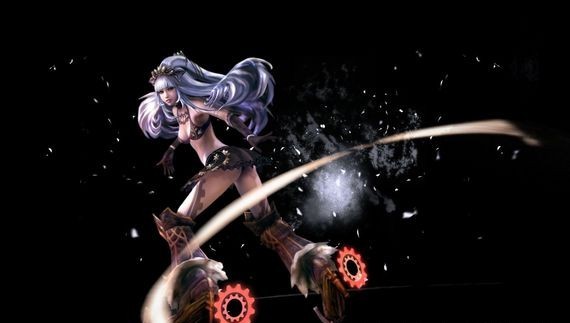 《最终幻想：零式HD》精彩截图：飒爽女角色脚踩风火轮热血激战