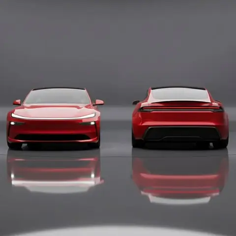 新款特斯拉ModelS的渲染图已曝光，其前后灯组均采用了贯穿式设计
