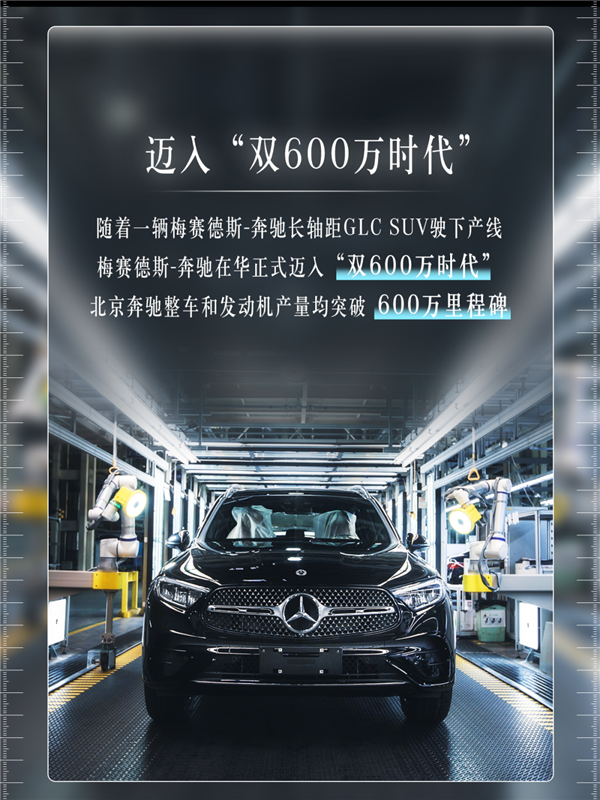 北京奔驰整车累计产量已超600万辆，今年还将推出多款重要新品