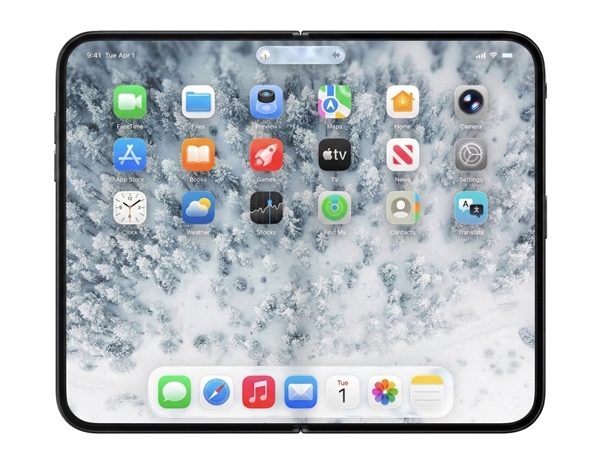 苹果首款无刘海真全面屏折叠手机！iPhoneFold渲染图抢先曝光
