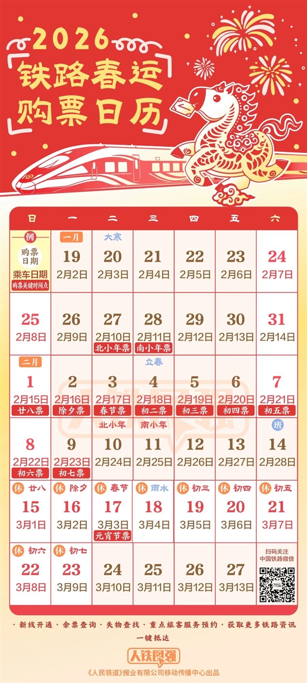 史上最长春节假期！春运首日火车票1月19日开售这份购票日历值得收藏