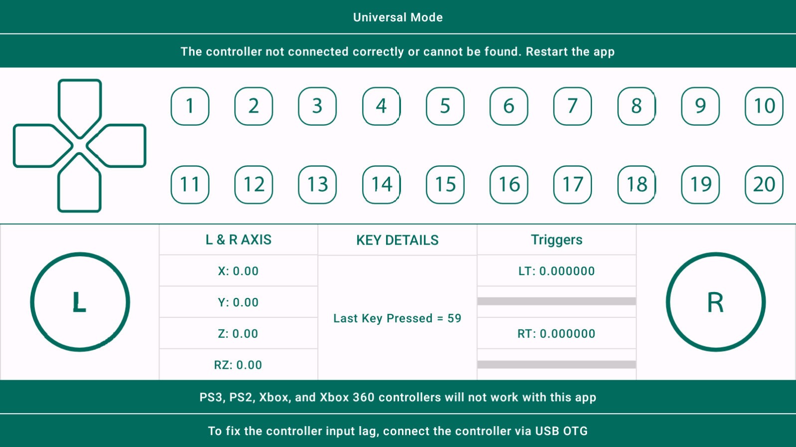 GamePad Tester
