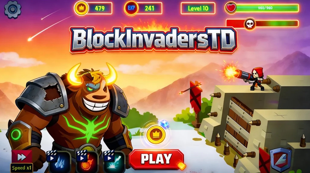 守卫城墙(BlockInvadersTD)游戏