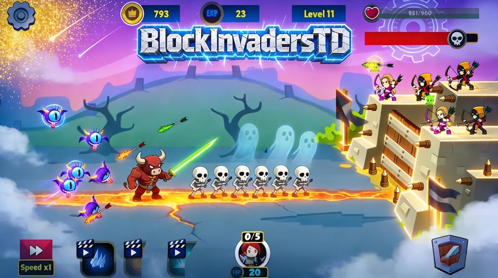 守卫城墙(BlockInvadersTD)游戏