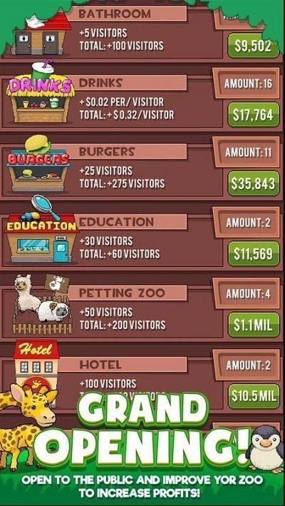 空闲动物园大亨(Idle Tap Zoo)直装游戏版(3)