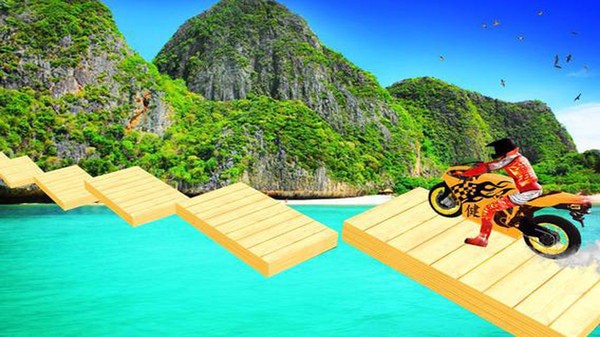 摩托车特技赛跑游戏图1