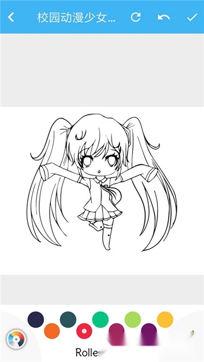 校园动漫少女着色